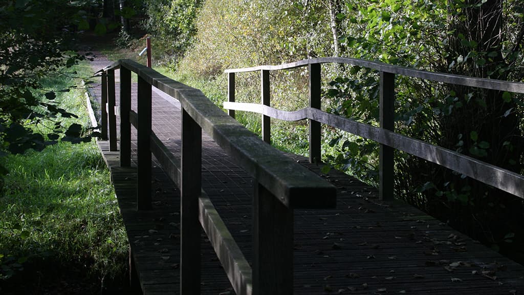 Heksebroen - særpræget bro over å mellem Jels søerne