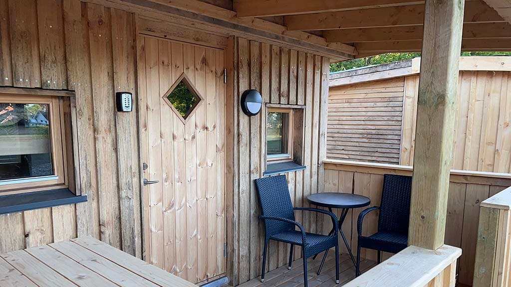 Hytter ved Hærvejshallen Bække